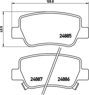 Brembo P 83 112 - Колодки тормозные дисковые задн. TOYOTA AVENSIS Estate (_T27_) 02/09-> / TOYOTA AVENSIS Saloon (_T27 autosila-amz.com