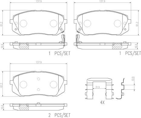 Brembo P30039N - Тормозные колодки, дисковые, комплект autosila-amz.com