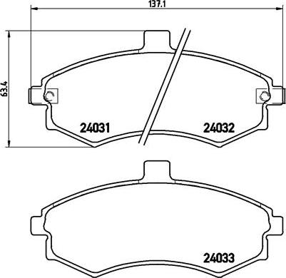 Brembo P 30 020 - Тормозные колодки, дисковые, комплект autosila-amz.com