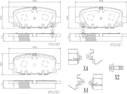 Brembo P37024N - Тормозные колодки, дисковые, комплект autosila-amz.com