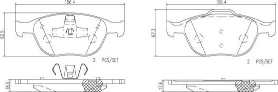 Brembo P24058N - Тормозные колодки, дисковые, комплект autosila-amz.com