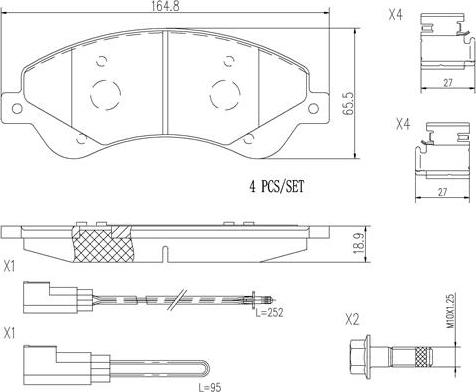 Brembo P24065N - Тормозные колодки, дисковые, комплект autosila-amz.com