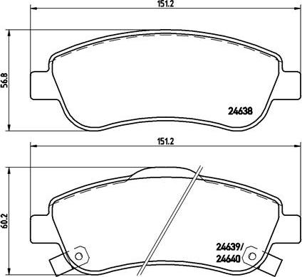 Brembo P 28 045 - Тормозные колодки, дисковые, комплект autosila-amz.com