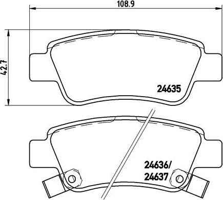 Brembo P28046N - Тормозные колодки, дисковые, комплект autosila-amz.com