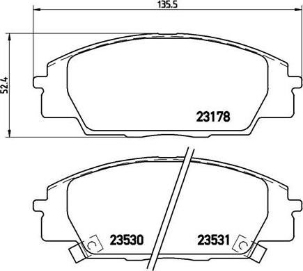 Brembo P 28 032 - Тормозные колодки, дисковые, комплект autosila-amz.com