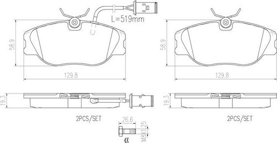 Brembo P23041N - Тормозные колодки, дисковые, комплект autosila-amz.com