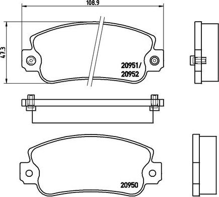 Brembo P 23 013 - Колодки тормозные дисковые передн. AUTOBIANCHI Y10 03/85-10/95 / FIAT 131 (131_) 10/74-03/87 / FIAT autosila-amz.com