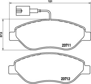 Brembo P 23 086 - Тормозные колодки, дисковые, комплект autosila-amz.com