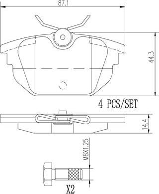 Brembo P23026N - Тормозные колодки, дисковые, комплект autosila-amz.com