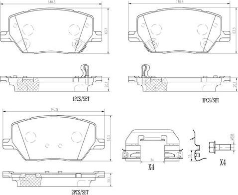 Brembo P23164N - Тормозные колодки, дисковые, комплект autosila-amz.com