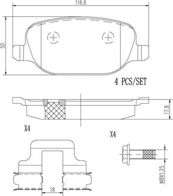 Brembo P23109N - Тормозные колодки, дисковые, комплект autosila-amz.com