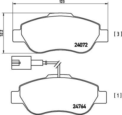 Brembo P 23 107 - Тормозные колодки, дисковые, комплект autosila-amz.com