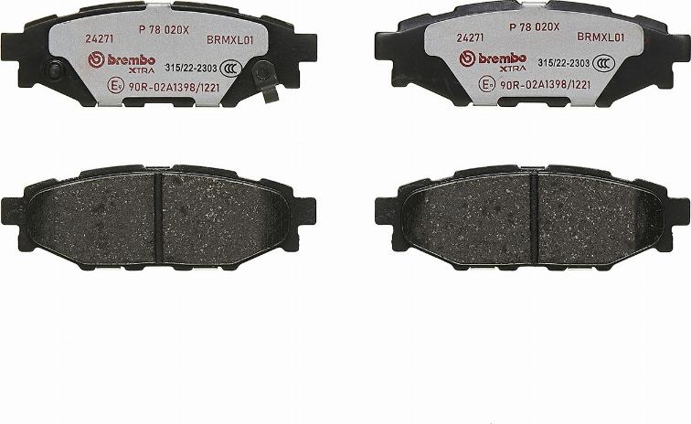 Brembo P 78 020X - Тормозные колодки, дисковые, комплект autosila-amz.com