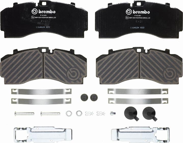 Brembo P A3 001 - Тормозные колодки, дисковые, комплект autosila-amz.com