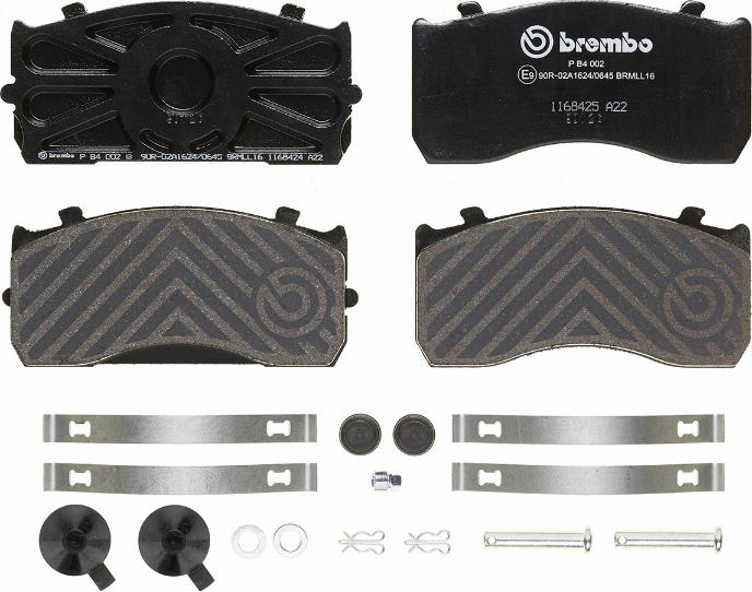 Brembo P B4 002 - Тормозные колодки, дисковые, комплект autosila-amz.com