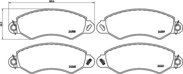 Brembo P B1 002 - Тормозные колодки, дисковые, комплект autosila-amz.com