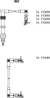 Bremi 992 - Комплект проводов зажигания autosila-amz.com