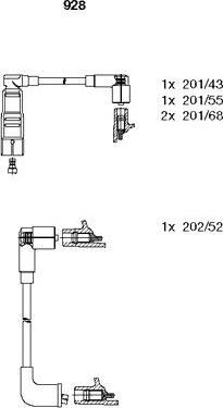 Bremi 928 - Комплект проводов зажигания autosila-amz.com