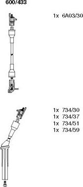 Bremi 600/433 - Комплект проводов зажигания autosila-amz.com