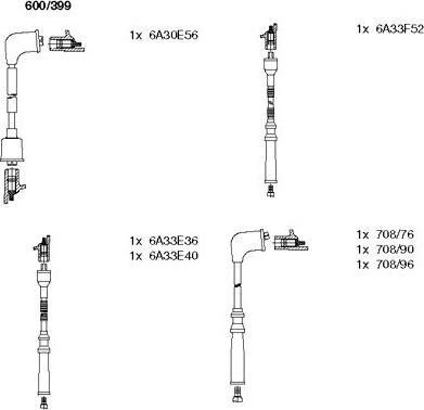 Bremi 600/399 - Комплект проводов зажигания autosila-amz.com