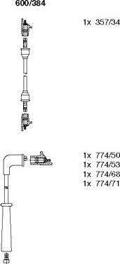 Bremi 600/384 - Комплект проводов зажигания autosila-amz.com