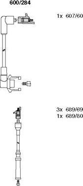 Bremi 600/284 - Комплект проводов зажигания autosila-amz.com