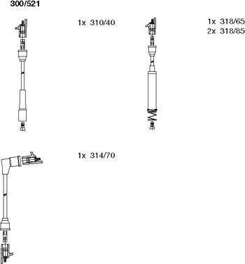 Bremi 300/521 - Комплект проводов зажигания autosila-amz.com