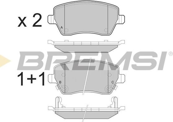Bremsi BP3495 - Тормозные колодки, дисковые, комплект autosila-amz.com