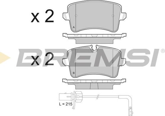 Bremsi BP3493 - Тормозные колодки, дисковые, комплект autosila-amz.com