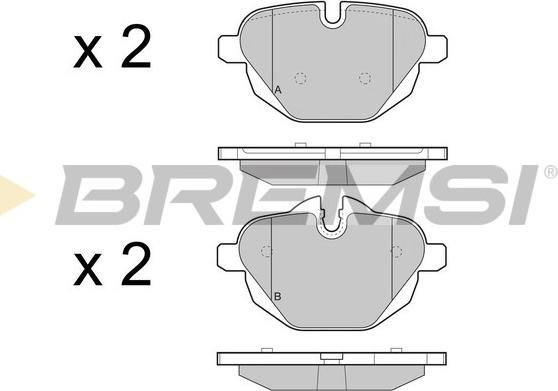 Bremsi BP3449 - Тормозные колодки, дисковые, комплект autosila-amz.com