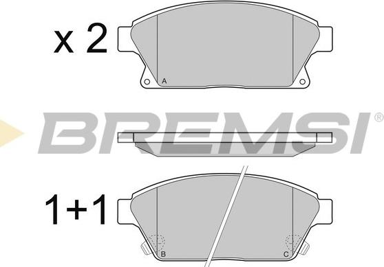 Bremsi BP3405 - Тормозные колодки, дисковые, комплект autosila-amz.com