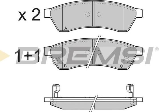 Bremsi BP3400 - Тормозные колодки, дисковые, комплект autosila-amz.com