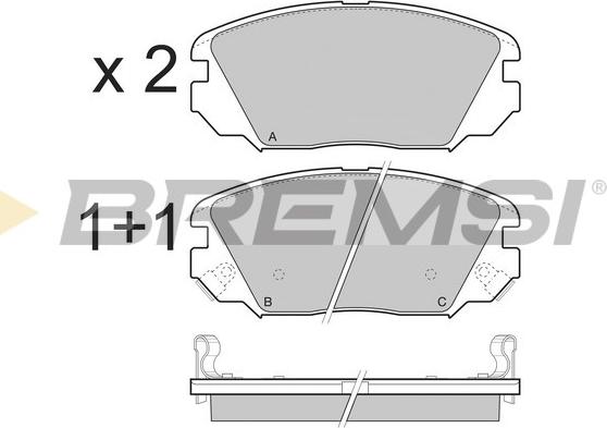 Bremsi BP3401 - Тормозные колодки, дисковые, комплект autosila-amz.com