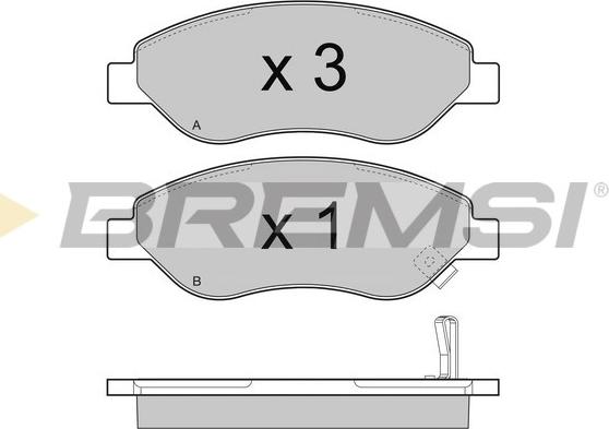 Bremsi BP3407 - Тормозные колодки, дисковые, комплект autosila-amz.com