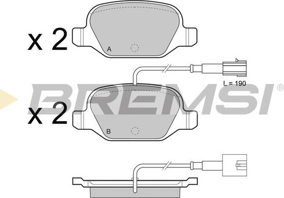 Bremsi BP3489 - Тормозные колодки, дисковые, комплект autosila-amz.com