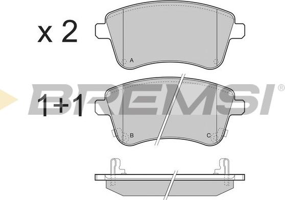 Bremsi BP3486 - Тормозные колодки, дисковые, комплект autosila-amz.com