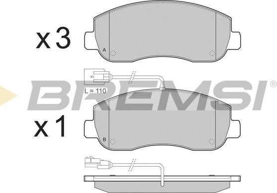 Bremsi BP3439 - Тормозные колодки, дисковые, комплект autosila-amz.com