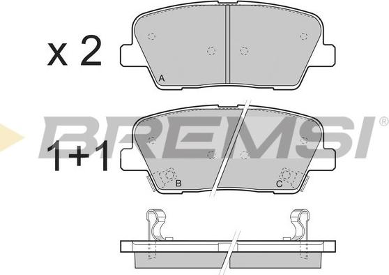 Bremsi BP3435 - Тормозные колодки, дисковые, комплект autosila-amz.com