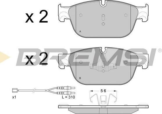 Bremsi BP3432 - Тормозные колодки, дисковые, комплект autosila-amz.com