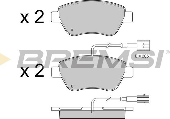 Bremsi BP3425 - Тормозные колодки, дисковые, комплект autosila-amz.com