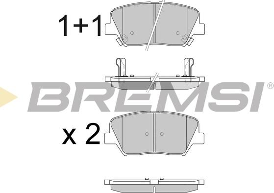 Bremsi BP3596 - Тормозные колодки, дисковые, комплект autosila-amz.com