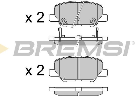 Bremsi BP3555 - Тормозные колодки, дисковые, комплект autosila-amz.com