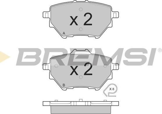 Bremsi BP3561 - Тормозные колодки, дисковые, комплект autosila-amz.com