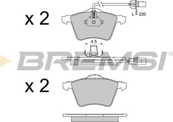 Bremsi BP3506 - Тормозные колодки, дисковые, комплект autosila-amz.com