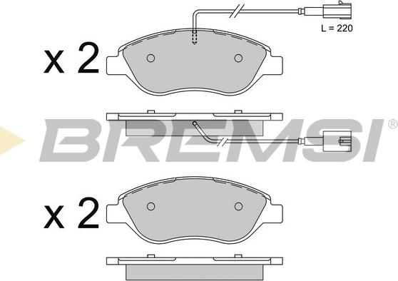 Bremsi BP3507 - Тормозные колодки, дисковые, комплект autosila-amz.com
