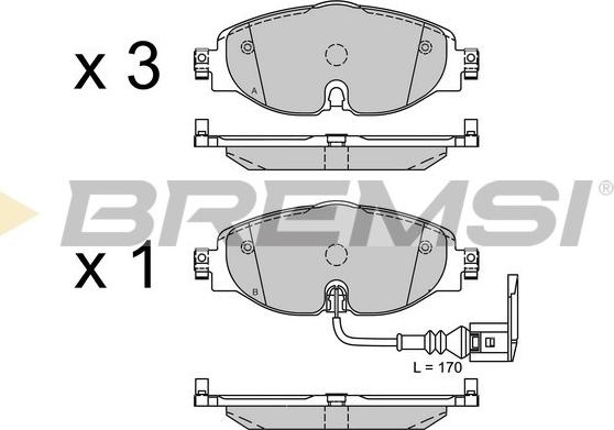 Bremsi BP3516 - Тормозные колодки, дисковые, комплект autosila-amz.com