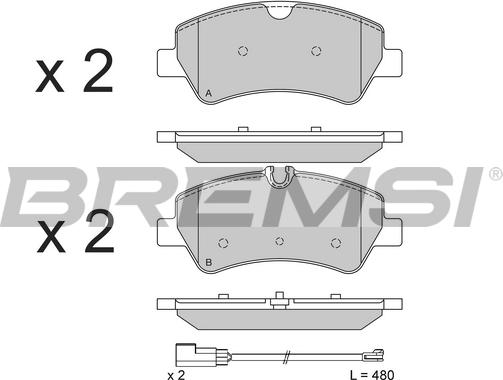 Bremsi BP3526 - Тормозные колодки, дисковые, комплект autosila-amz.com