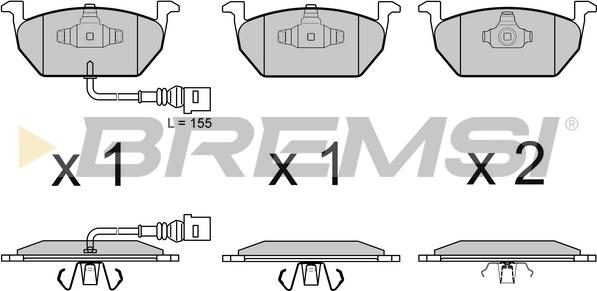 Bremsi BP3631 - Тормозные колодки, дисковые, комплект autosila-amz.com