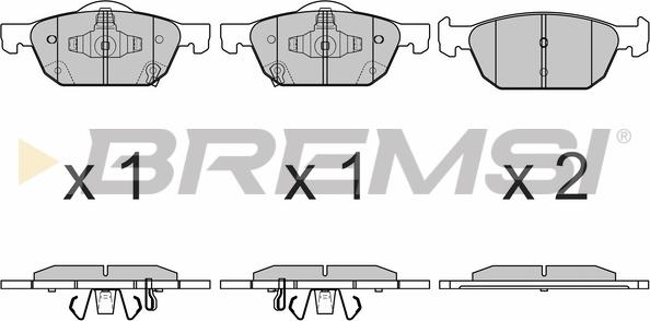 Bremsi BP3674 - Тормозные колодки, дисковые, комплект autosila-amz.com