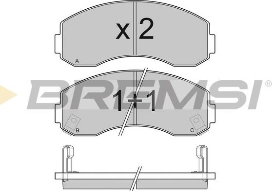 Bremsi BP3044 - Тормозные колодки, дисковые, комплект autosila-amz.com